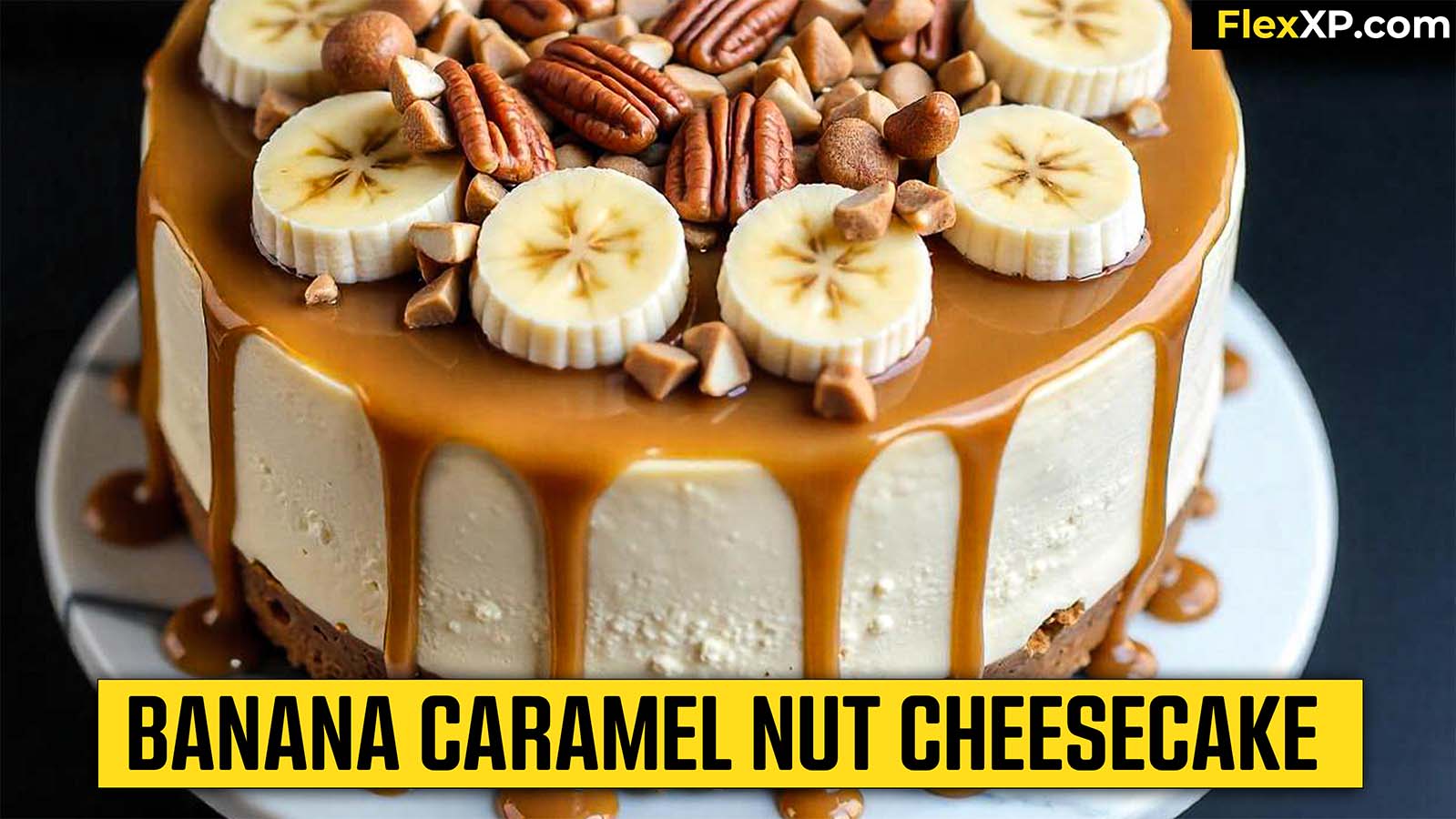 Banana Caramel Nut Cheesecake