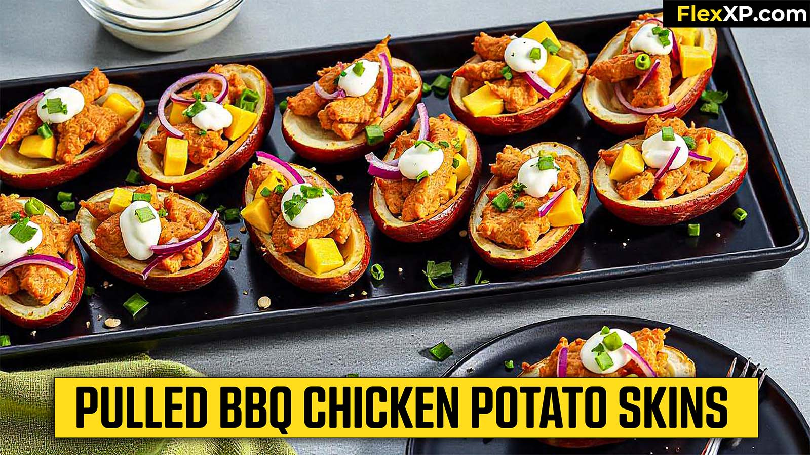 Pulled BBQ Chicken Potato Skins